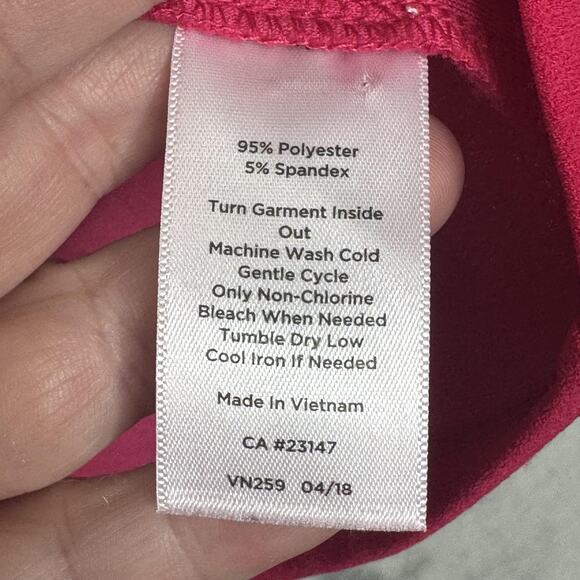 Talbots Top Womens Large Petite Pink 3/4 Sleeve Split Neck Stretch Pullover - Picture 6 of 10